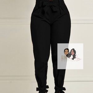 Black Soho Bow Slacks